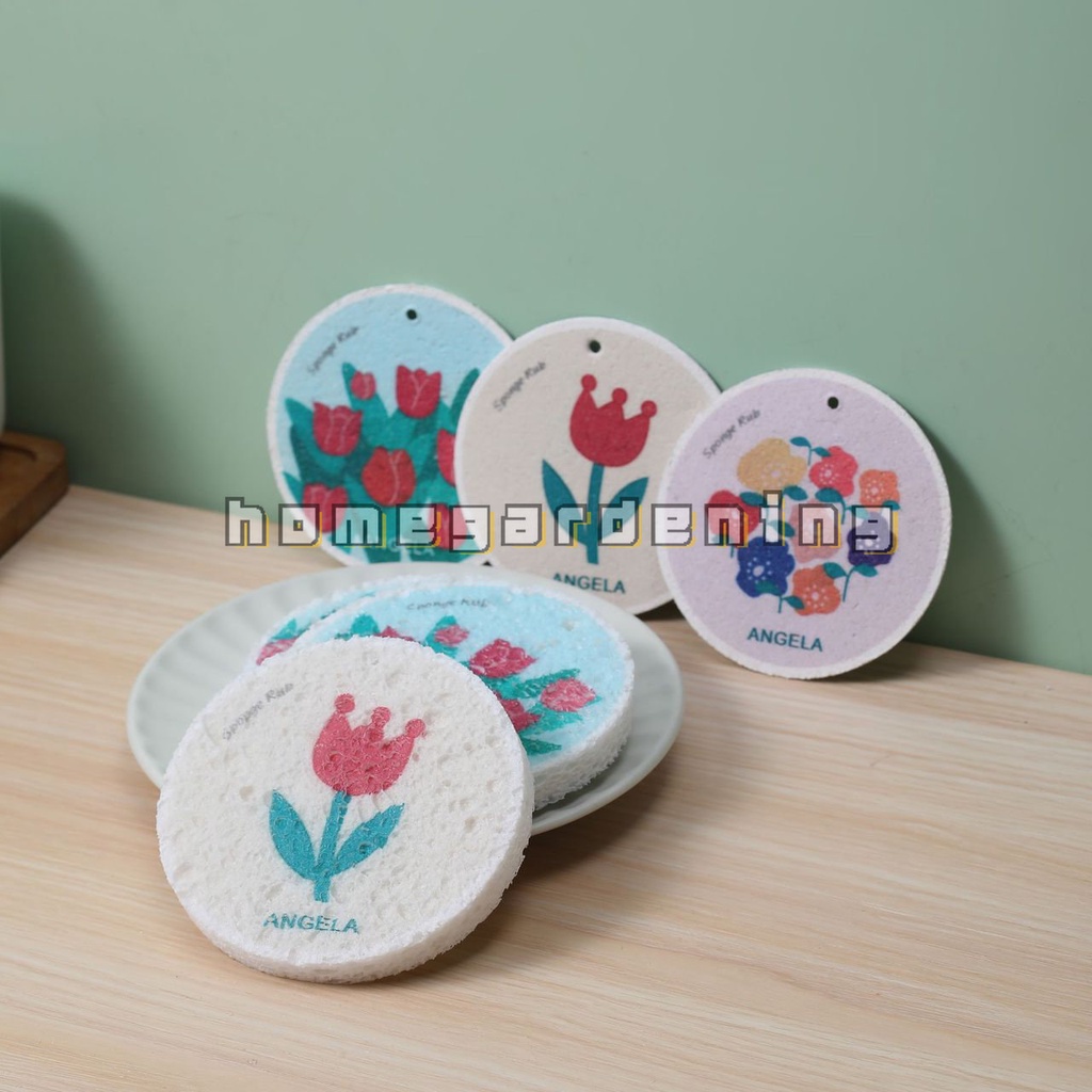 Miếng Bọt Biển Cotton Nén Không Dính Đa Chức Năng Họa Tiết Hoạt Hình Để Lau Chùi Nhà Bếp