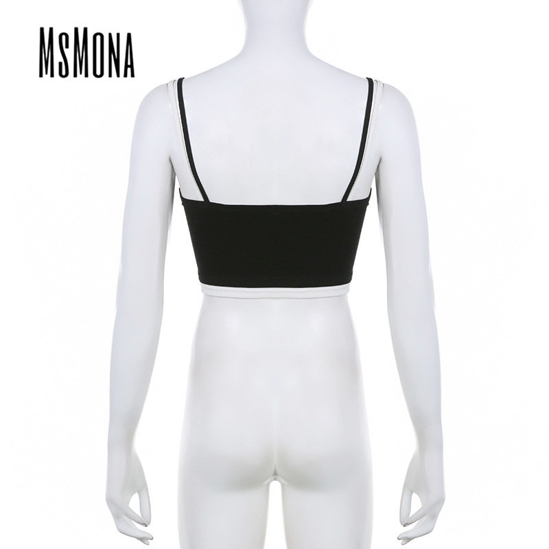Áo Tank Top Hai Dây Dáng Ôm Cài Nút Màu Tương Phản Thời Trang 2023 Cho Bạn Gái