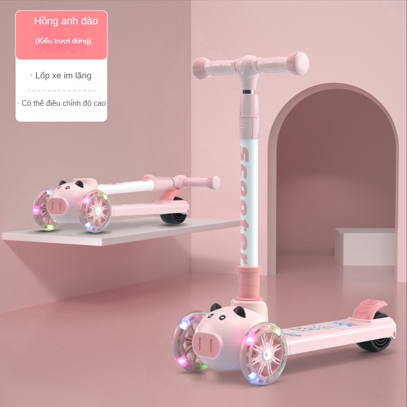 Xe scooter Hình Chú Heo Dễ Thương Cho Bé 2-8 Tuổi