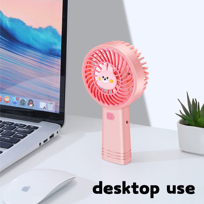 Quạt Cầm Tay 3D Hình Thỏ / Cá Heo / Phi Hành Gia / Phi Hành Gia Hoạt Hình Dễ Thương Yên Tĩnh Nhỏ Gọn