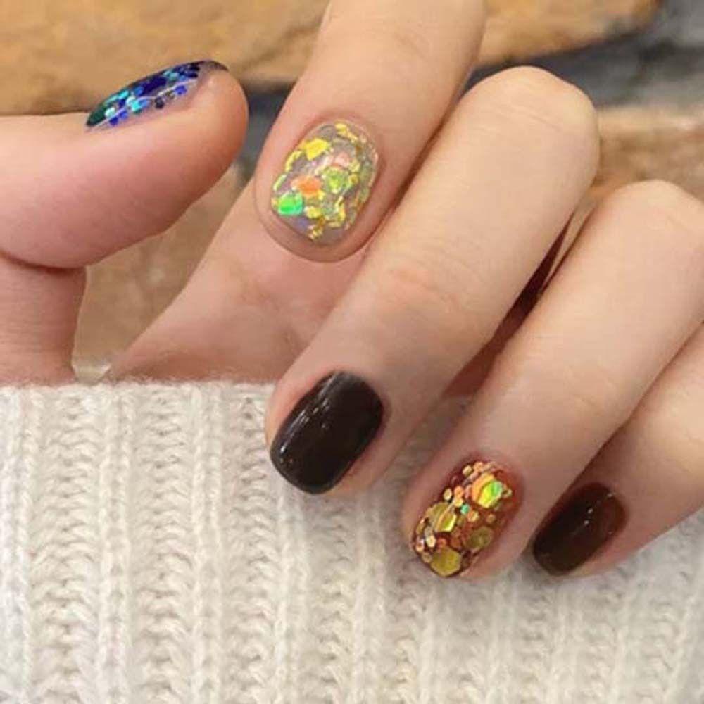 Hộp Kim Tuyến Dạ Quang 6 Ngăn Trang Trí Móng Tay Nghệ Thuật Cho Nữ