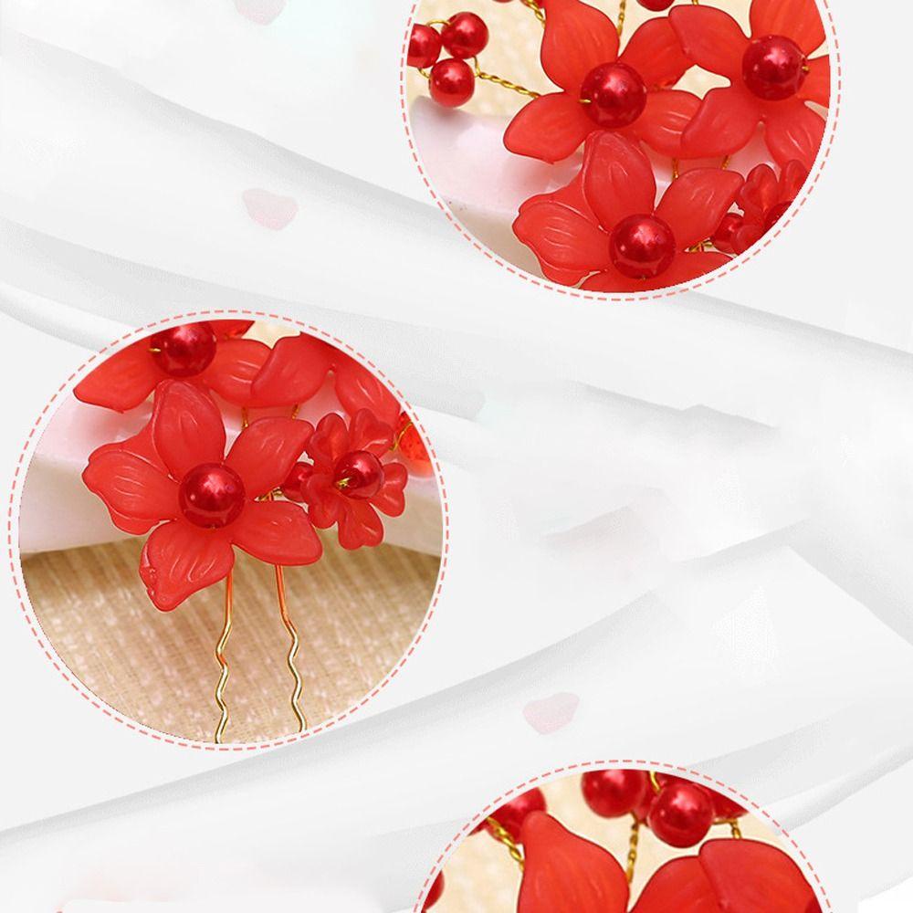 Set 8 Trâm Cài Tóc Chữ U Đính Hoa Thời Trang Cho Cô Dâu