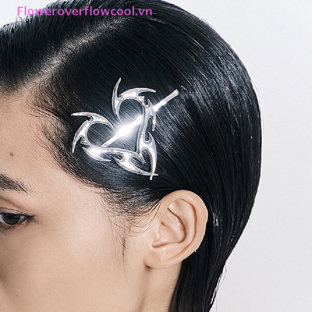 Kẹp Tóc Kim Loại Hình Trái Tim Phong Cách Hip Hop Cho Nữ