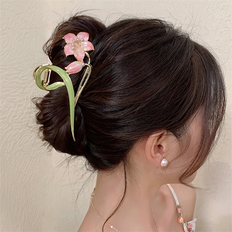 Kẹp Tóc Kim Loại Hình Cánh Hoa Nhỏ Giọt Thanh Lịch Thời Trang
