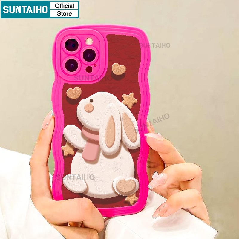 Suntaiho Ốp lưng iphone Ốp Điện Thoại silicon mềm kiểu thỏ sang trọng thích hợp cho iPhone 14 12 13 11 Pro Max XS X XR XS Max 7 8 Plus