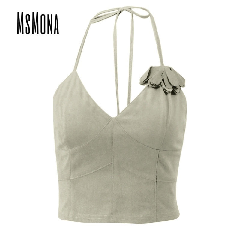 Áo Hai Dây Cổ Chữ V Khoét Sâu Màu Trơn Họa Tiết Hoa Thời Trang 2023 Cho Nữ