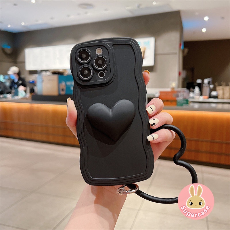 Ốp Điện Thoại TPU Silicon Mềm Họa Tiết Trái Tim Dễ Thương Có Dây Đeo Cho OPPO Reno 4 3 Pro 5G 4 SE 2Z 2F 2 Z R17 Pro K1