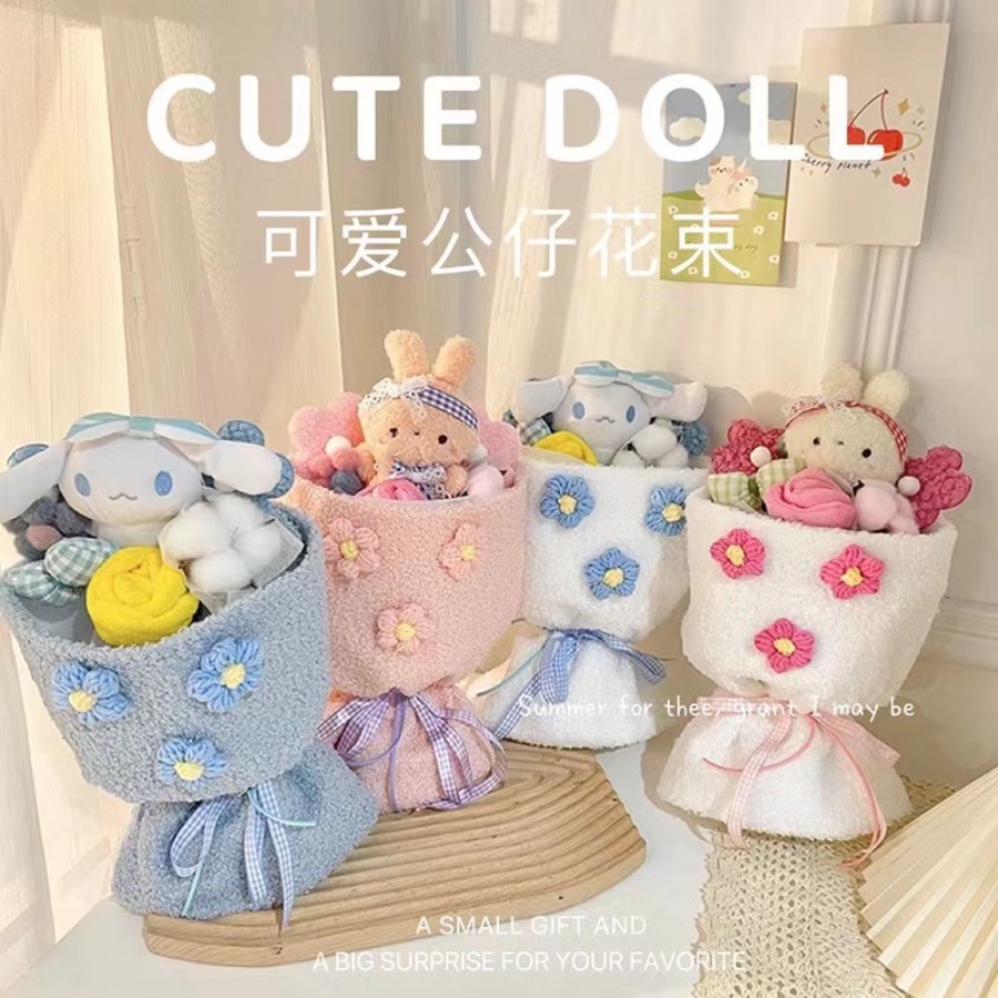 Thỏ Nhồi Bông Dễ Thương Phong Cách Hàn Quốc Làm Quà Tặng Cho Bạn Gái