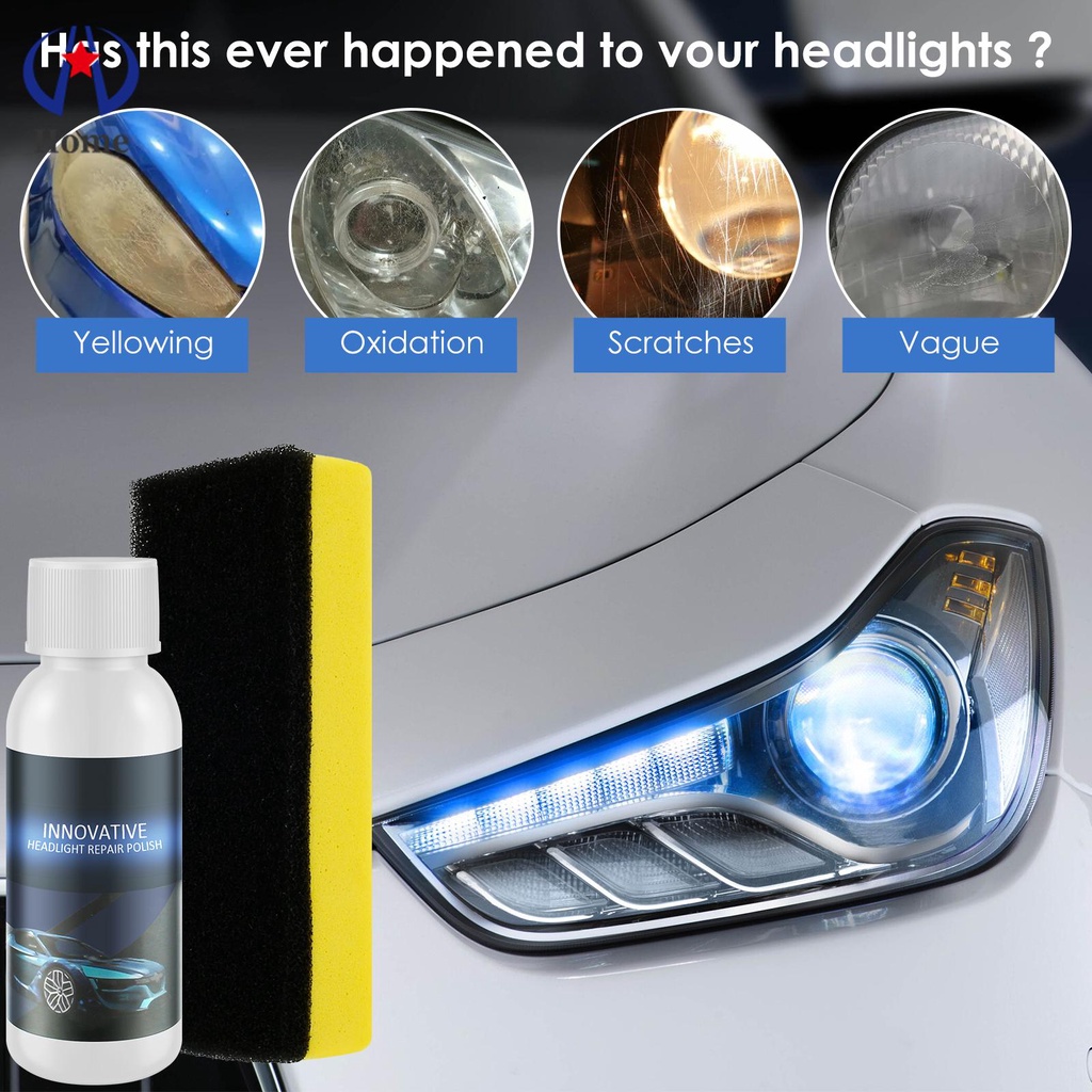Bộ 2 Chai Dung Dịch Đánh Bóng Đèn Pha Xe Hơi Kèm 2 Miếng Xốp 30ml SHOPSKC9079
