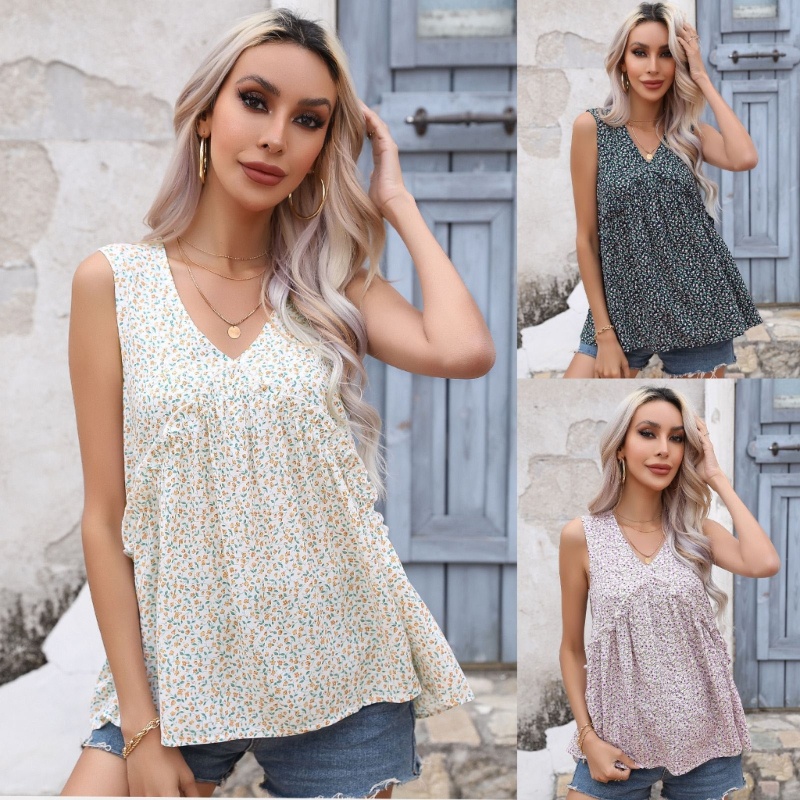 Áo Tank Top Sát Nách In Hoa Kiểu Vintage Thời Trang Mùa Hè Cho Nữ