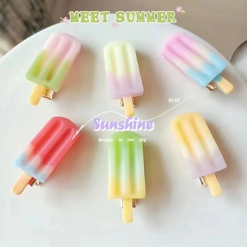 Kẹp Tóc Nhỏ Hình Que Kem / Chú Vịt Dễ Thương Sáng Tạo Cho Nữ