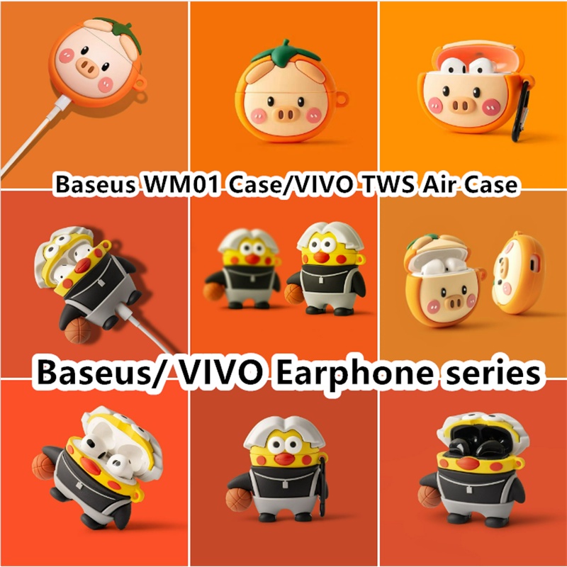 Vỏ Bảo Vệ Hộp Sạc Tai Nghe Baseus WM01 / VIVO TWS Air Hình Gà Hoạt Hình Dễ Thương