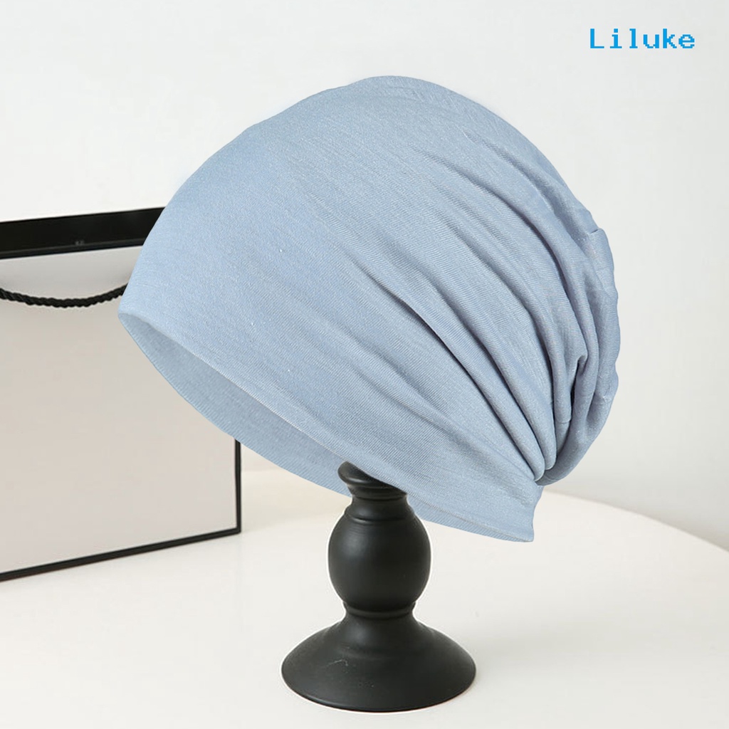 Mũ Beanie Không Vành Co Giãn Màu Trơn In Hình Đầu Lâu Bảo Vệ Cho Nam Và Nữ