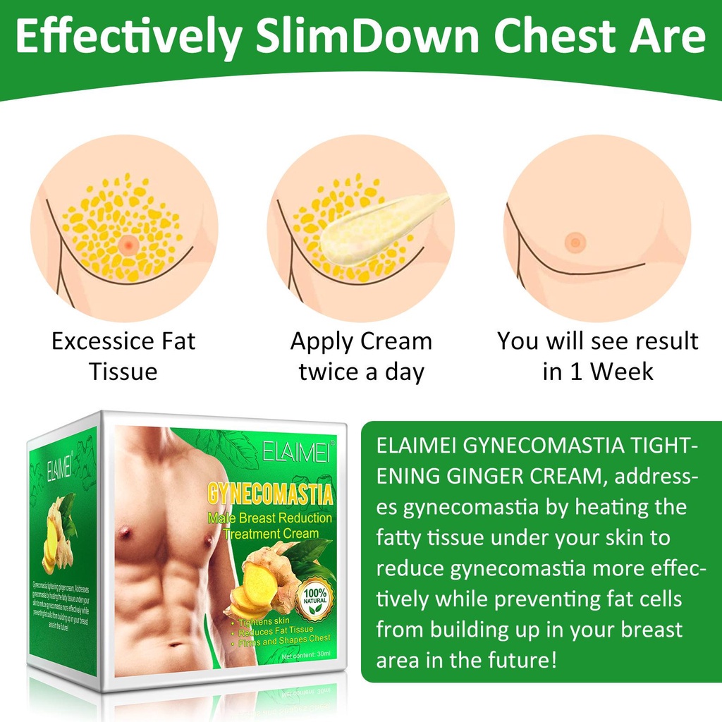 Kem Massage Làm Săn Chắc Ngực Đốt Cháy Mỡ Thừa Chiết Xuất Thực Vật Tự Nhiên 30ml K4F8 Dành Cho Nam