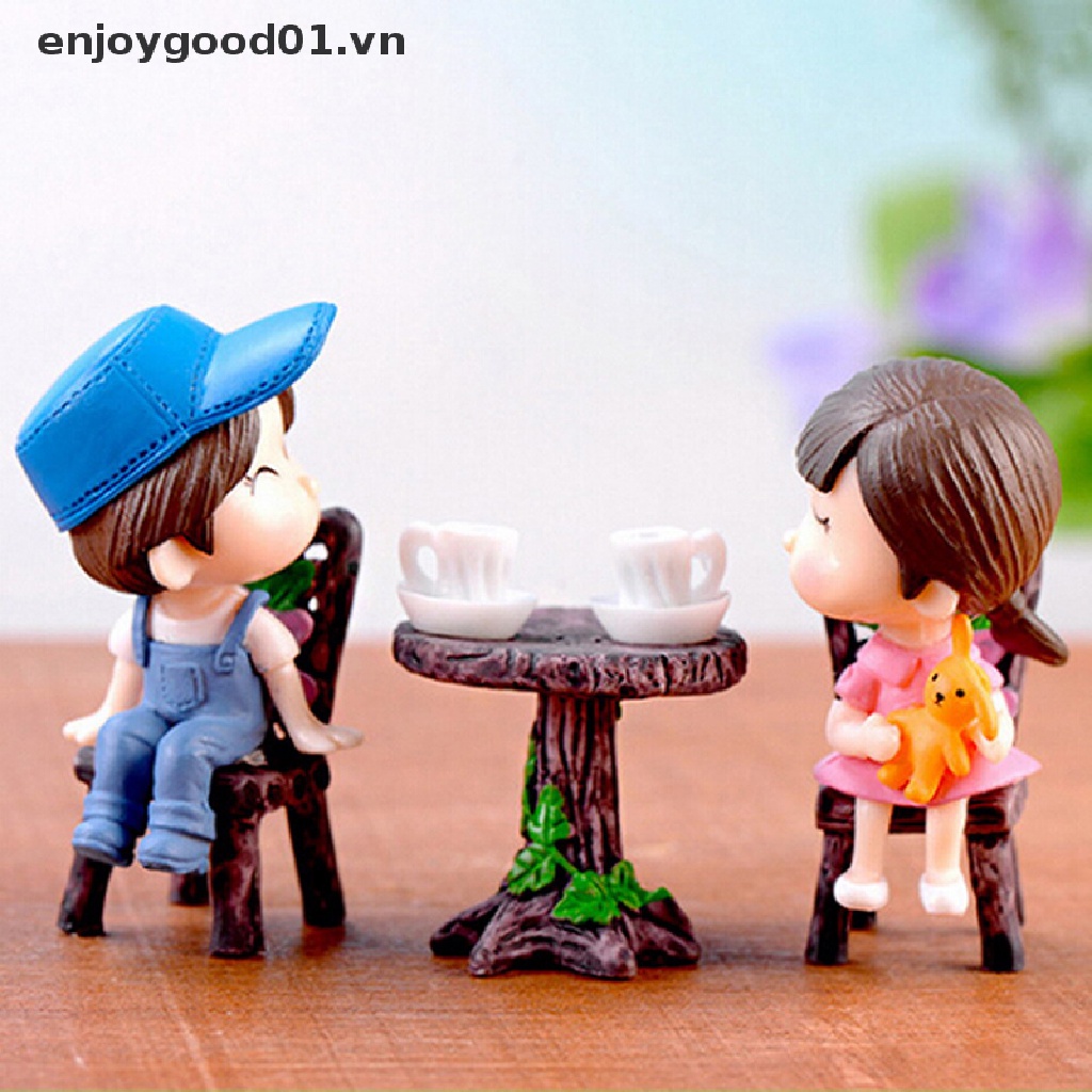 Set 3 Mô Hình Bàn Ghế Mini Trang Trí Tiểu Cảnh Sân Vườn