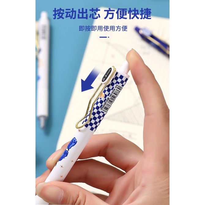 Bút Mực Gel Hai Đầu Dạng Nhấn Nhanh Khô Tiện Dụng