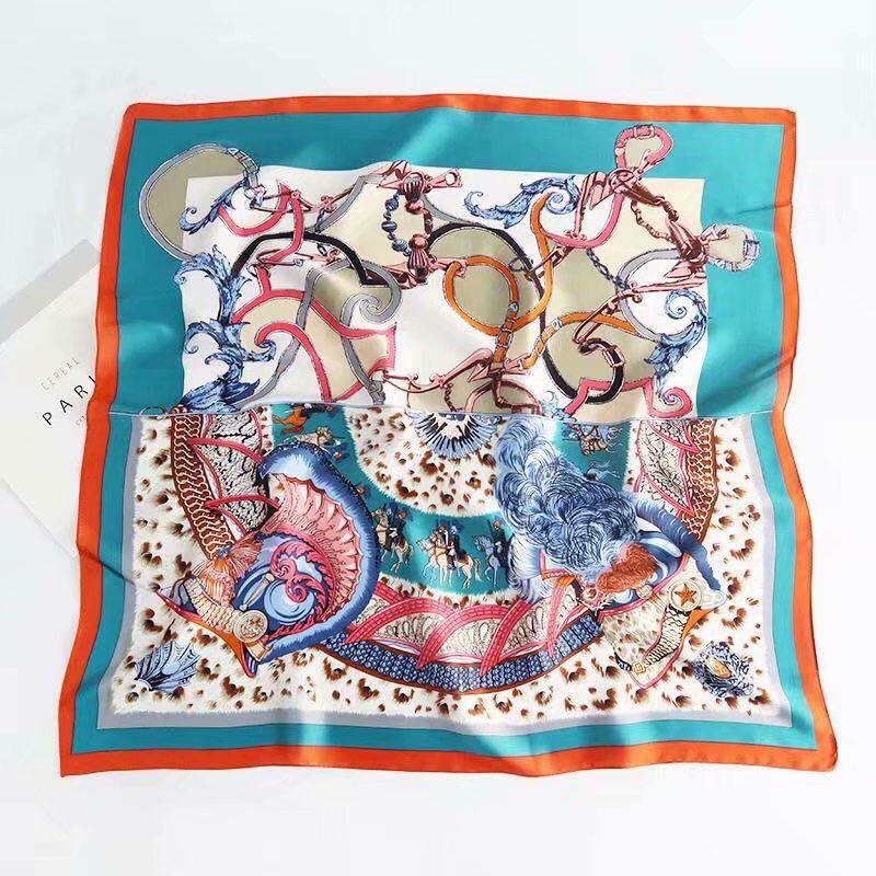 Khăn Quàng Cổ Vuông Bằng Lụa In Họa Tiết Sang Trọng 70CM (27.55inch) WJ1026-24