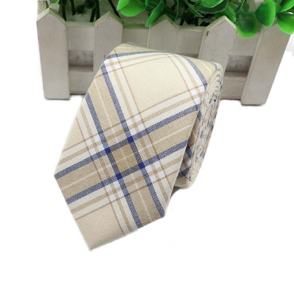 Cà Vạt Đồng Phục Học Sinh / Tiệc Cưới Vải Cotton Mềm Mại Rộng 6cm Họa Tiết Kẻ Sọc Sang Trọng