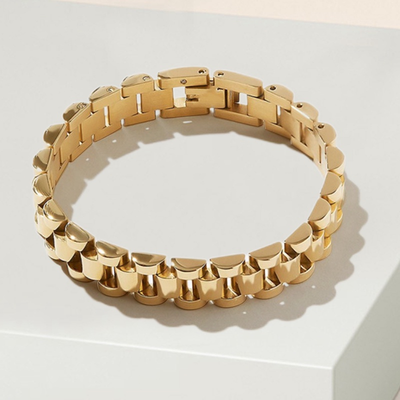 Vòng Tay Thép Titan Mạ Vàng Phong Cách Hiphop Thời Trang Cho Nữ