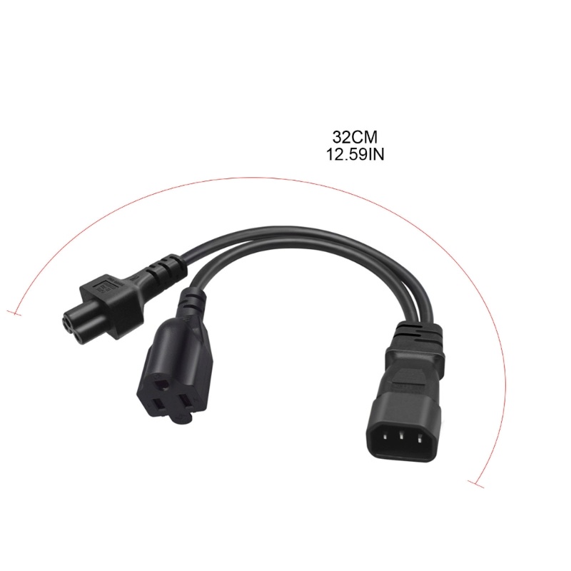 Dây Cáp Chữ Y Nối Dài Chuyển Đổi Nguồn Điện IEC320 C14 Sang IEC320 C5 + Nema 5-15R 1 Trong 2