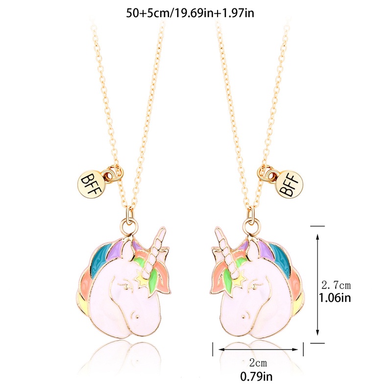 Set 2 Vòng cổ Tình Bạn Mặt Hình Ngựa Một Sừng Dễ Thương
