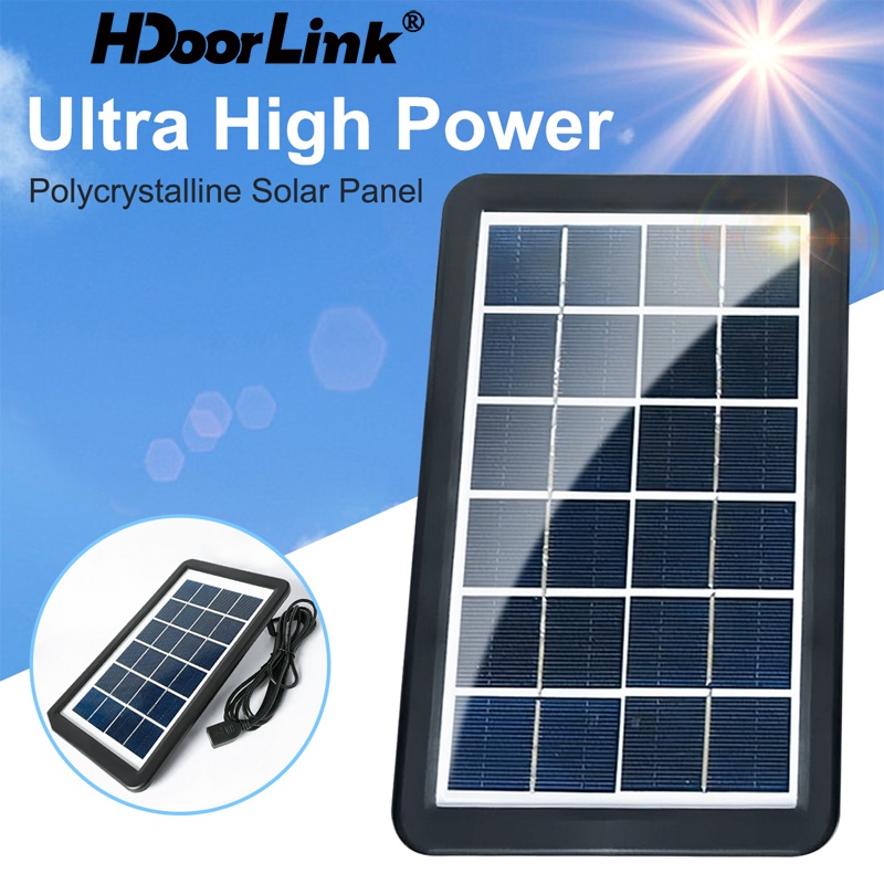 Tấm Pin Năng Lượng Mặt Trời HdoorLink Bằng Polycrystalline Cổng Sạc USB Nhỏ Gọn Dành Cho Cắm Trại Leo Núi Câu Cá