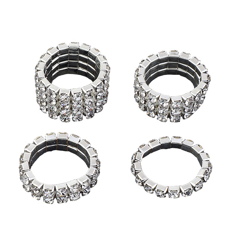 Nhẫn Bạc Đính Đá Zircon Một Hàng Phong Cách Hàn Quốc