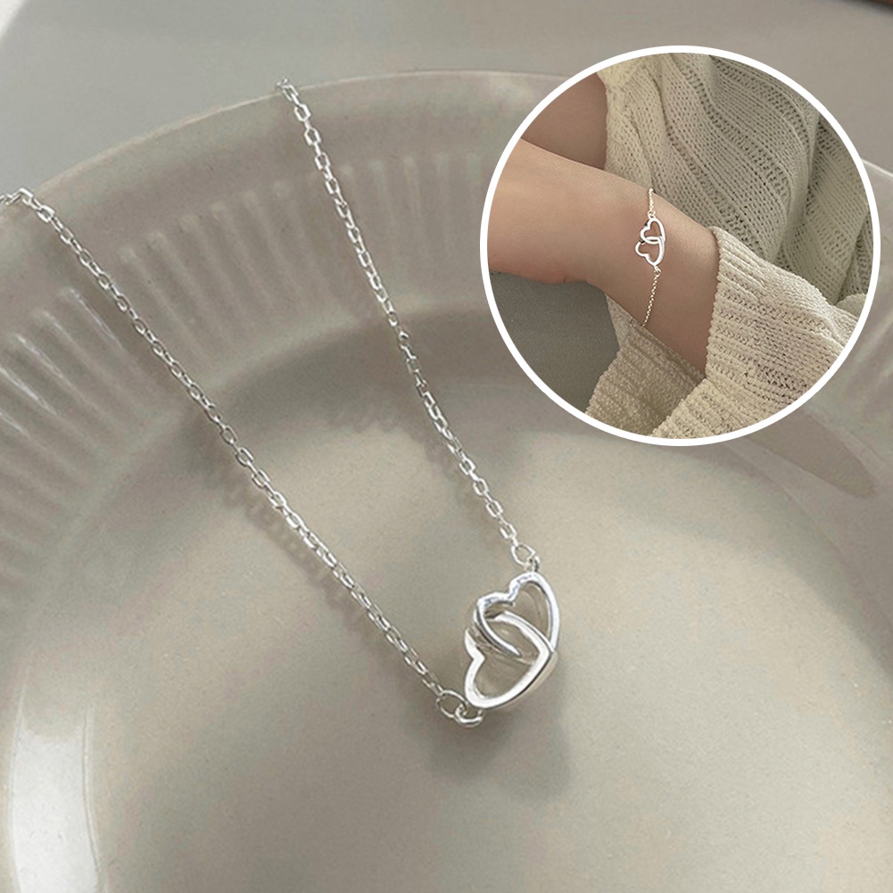 Vòng Đeo Tay Mặt Trái Tim Nhỏ Phối Dây Nối Thời Trang Cho Cặp Đôi