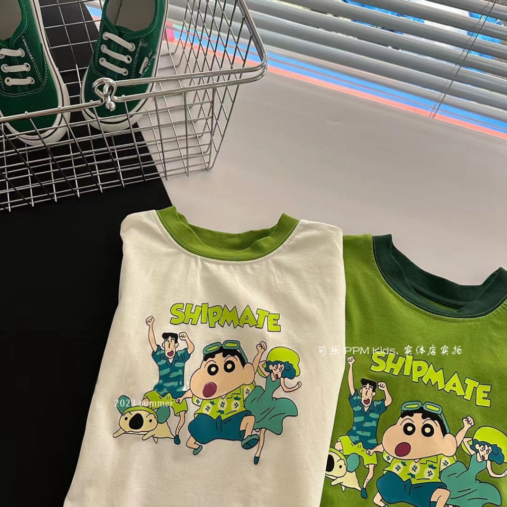 Áo Thun Cotton Nguyên Chất Tay Cộc In Họa Tiết Hoạt Hình Thời Trang Phương Tây Cho Trẻ Em
