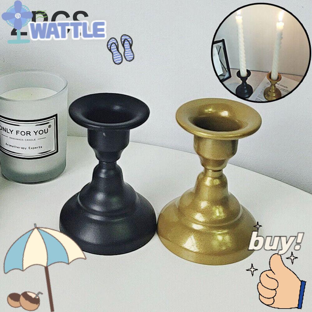 Bộ 2 Đế Đèn Cầy Bằng Sắt Phong Cách Retro
