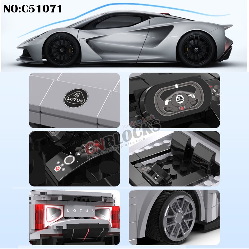 Đồ Chơi Lắp Ráp Xe Hơi Lamborghini Lotus Evija Z-Wind 488 Lamborghini RC DIY