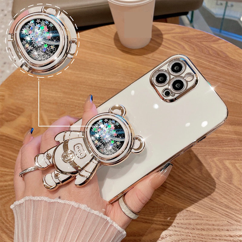 Giá đỡ điện thoại hình Phi hành gia sao trời, Nhẫn iring dán ốp lưng
