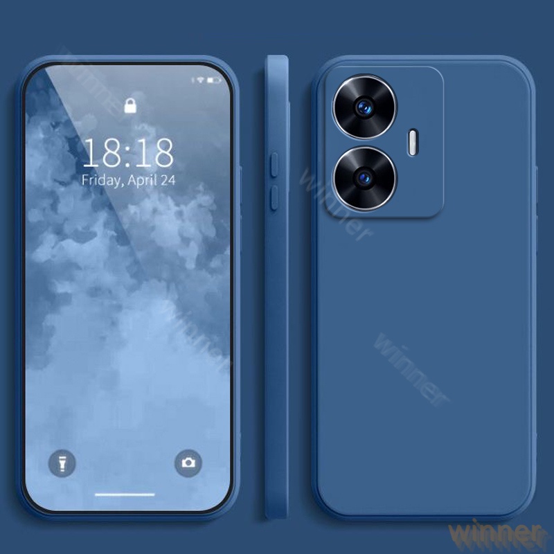 Ốp Lưng Realme C55 C33 C35 C30 C21Y C25Y C31 C21 Ốp Điện Thoại Silicon Màu Macaron Chống Rơi Cho