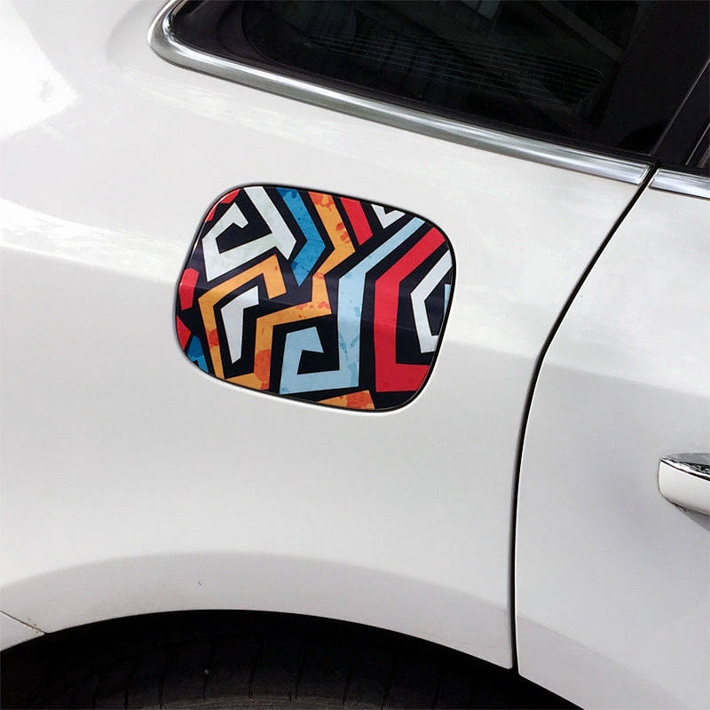 Creative Automotive Fuel Tank Cap Modified Graffiti Stickers Reflective Mirror Car Cartoon Waterproof Scratch Hidden Personality Decorative Cover Stickers Cute stickers Car fuel tank cap decoration