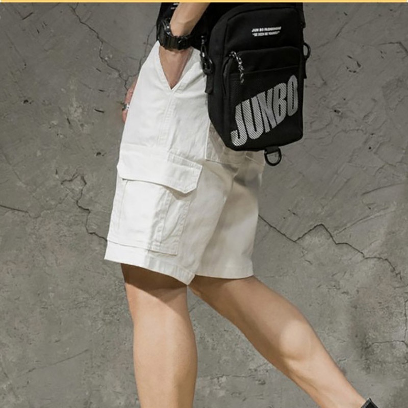 Quần Short denim Ống Rộng Nhiều Túi Thời Trang Mùa Hè Cho Nam