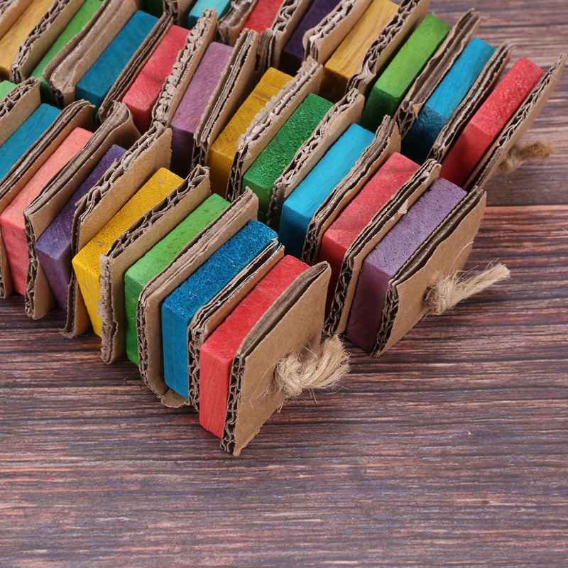 Đồ Chơi Gặm Nhấm Bằng Gỗ Tự Nhiên Cho Chim Vẹt