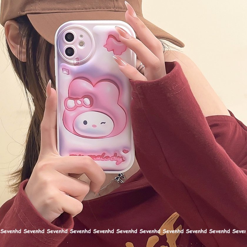 Ốp Điện Thoại Mềm Hình Melody Mắt To Cho iPhone 14 13 12 11 Pro Max X XR Xs Max 8 7 6 6s Plus SE 2020