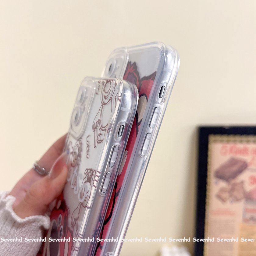 Ốp Điện Thoại Họa Tiết Hoạt Hình Gấu Dâu Tây Dễ Thương Cho iPhone 14 13 12 11 Pro Max SE2020 X XR Xs Max 7 8 6 6s Plus
