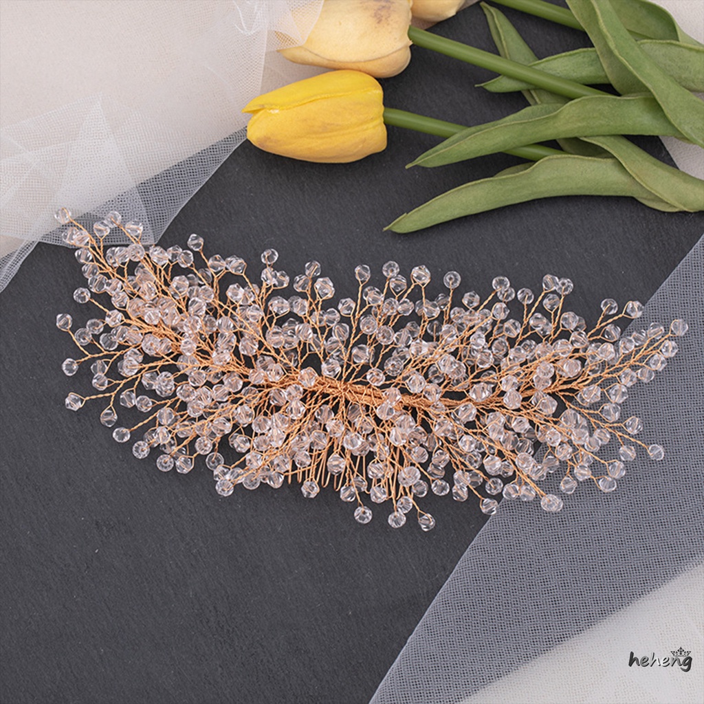 Lược Cài Tóc Đính Pha Lê Sang Trọng Cho Cô Dâu