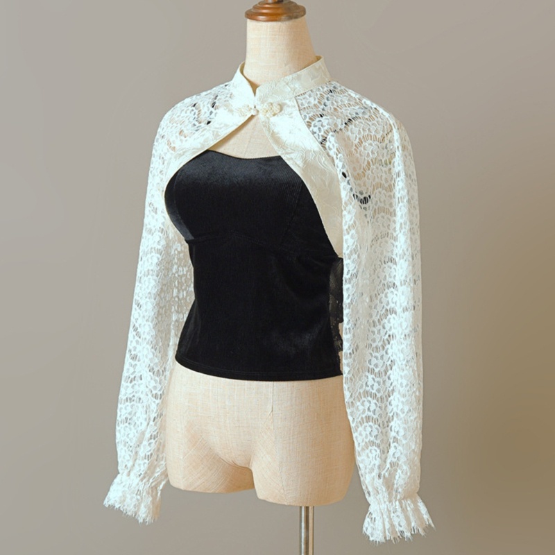 Áo Khoác Cardigan Tay Dài Dáng Ôm Chống Nắng Phối Ren Rỗng Thời Trang Mùa Hè Cho Nữ