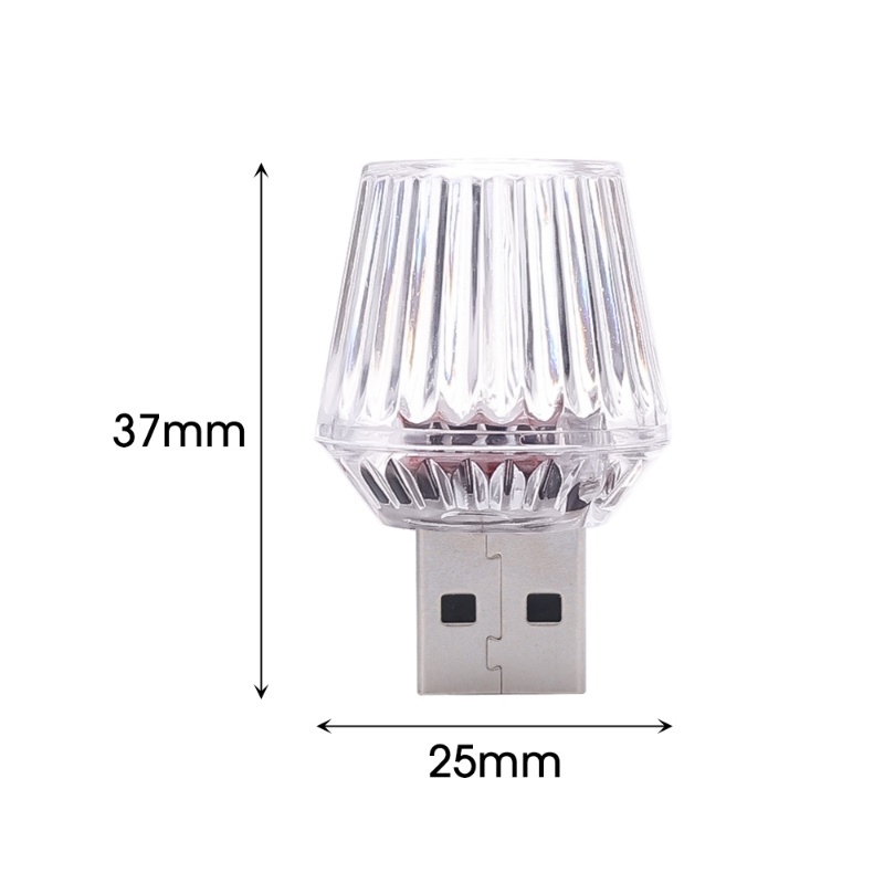 1 Đèn LED Neon USB Mini Hình Kim Cương Nhiều Màu Di Động Trang Trí Xe Hơi
