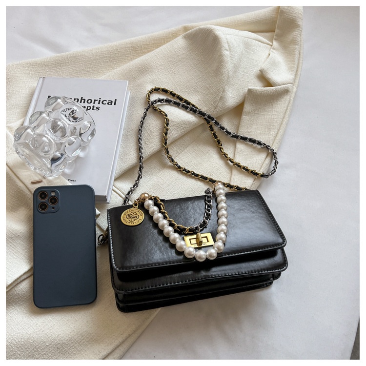 Túi Xách JASMIN NOIR Da PU Đeo Chéo Đính Ngọc Trai Thời Trang Dành Cho Nữ