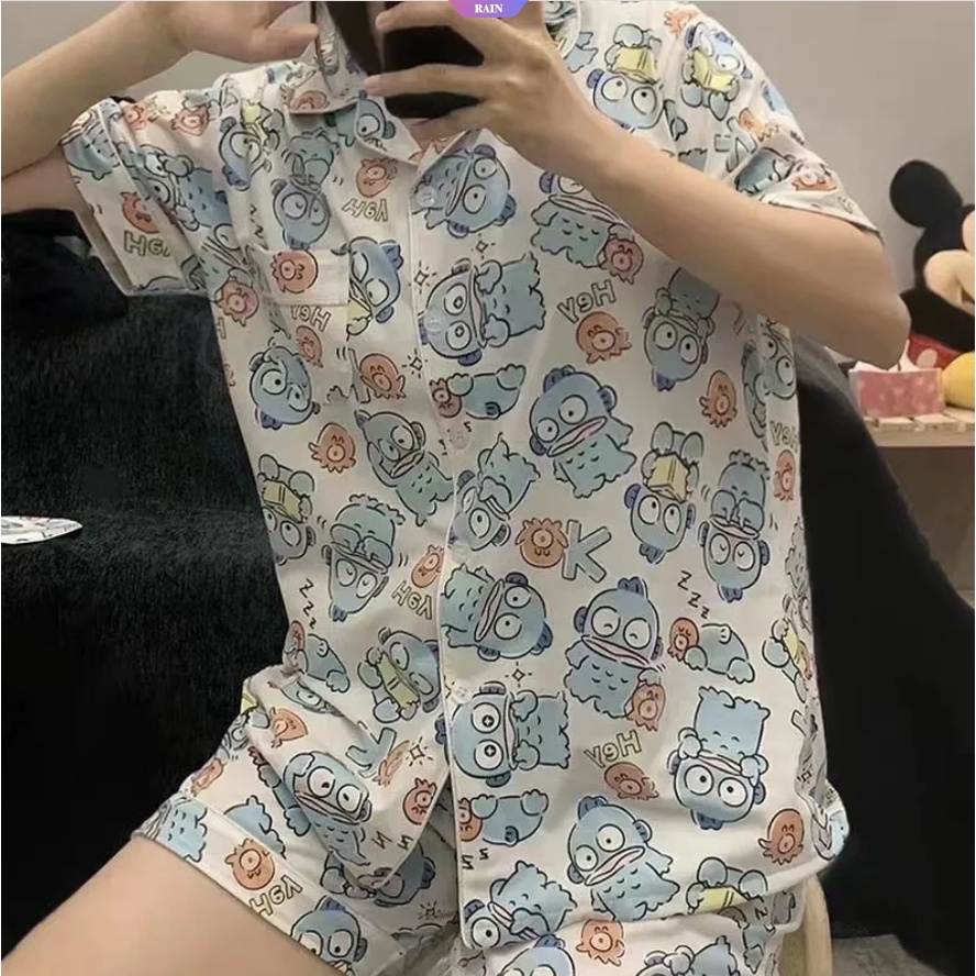 Bộ Đồ Ngủ Ngắn Tay Hai Mảnh In Họa Tiết Hoạt Hình Sanrio 2023 Phong Cách Nhật Bản