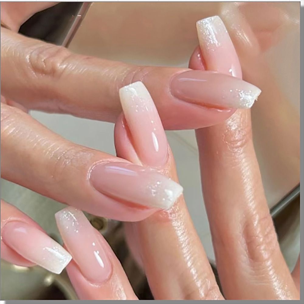 Bộ Móng Tay Giả Có Thể Tháo Rời|Áo Kiểu Màu Hồng Nude Xinh Xắn Thời Trang