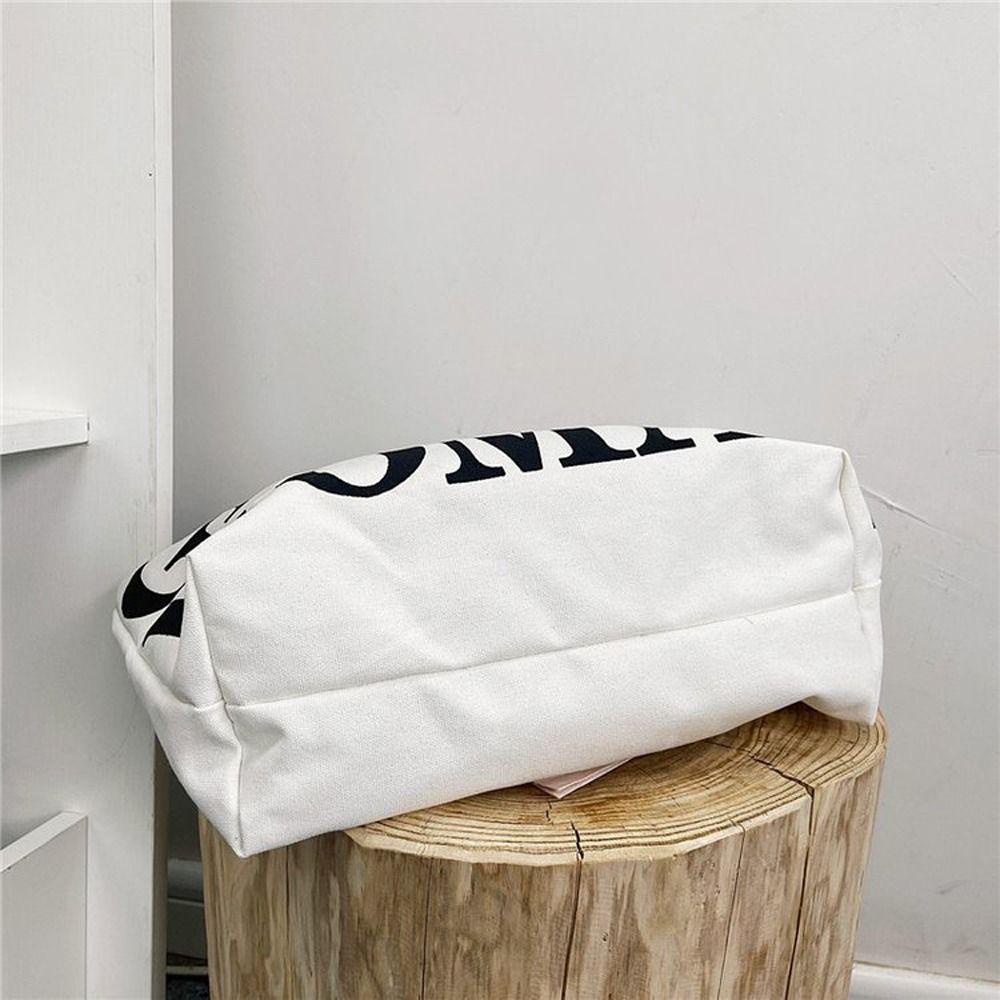 Gentlewoman Túi Vải Canvas Đeo Vai In Chữ Phong Cách Hàn Quốc Cho Nữ