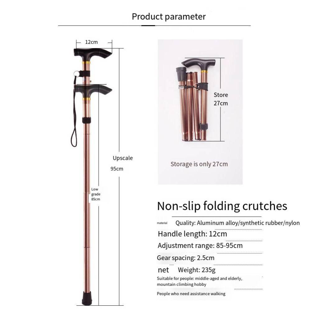 QUINTON Gậy Đi Bộ Leo Núi Gấp Gọn Bằng Hợp Kim Nhôm Đa Năng