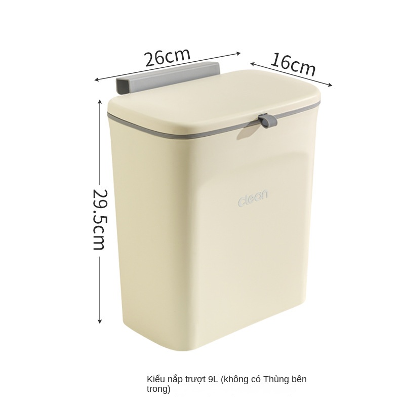9L Thùng rác treo tủ bếp phòng tắm Eurohome có nắp bằng cách móc cài hoặc dán,nắp đậy thông minh