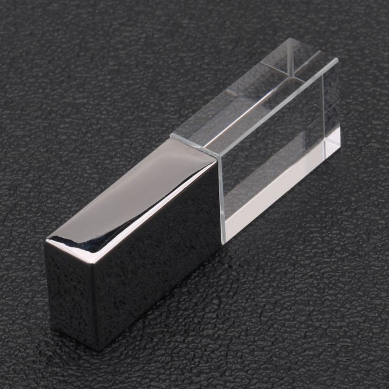 Pha lê Đèn Led trong suốt Kim loại Ổ đĩa flash Usb Ổ bút 32gb Đĩa thẻ nhớ Usb 16GB