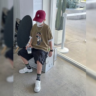 Set áo thun ngắn tay và quần short thời trang mùa hè cho bé trai