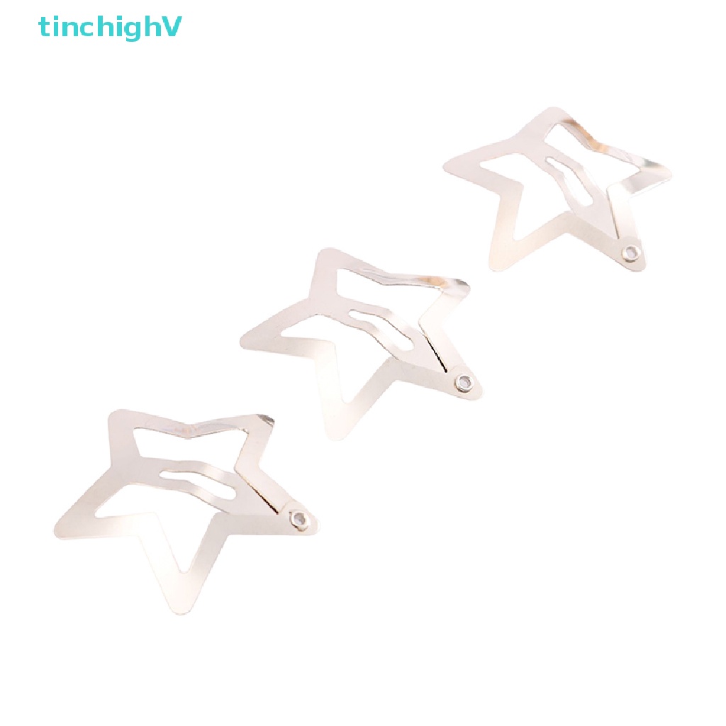 Set 4 Kẹp Tóc BB Hình Ngôi Sao Màu Bạc Đơn Giản Cho Nữ